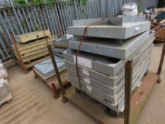 3 X PALLETS OF GALVANISED STEEL MANHOLE SURROUNDS AND TOPS. LOT LOCATION: EMERALD HOUSE, SWINBORNE