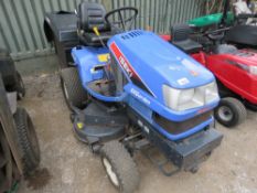 ISEKI SXG19 RIDE ON DIESEL MOWER WITH HYDRAULIC TIPPING COLLECTOR, 750 REC HOURS. SN:005088-06. WHEN