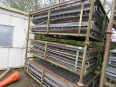 3 X LARGE STILLAGE OF SCAFFOLD SAFETY MESH PANELS, 8FT X 4FT APPROX.