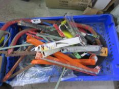 ASSORTED HAND SAWS PLUS BLADES. THIS LOT IS SOLD UNDER THE AUCTIONEERS MARGIN SCHEME, THEREFORE NO V