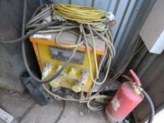 110VOLT SITE TRANSFORMER WITH CABLES AS SHOWN. LOT LOCATION: EMERALD HOUSE, SWINBORNE ROAD, SS13 1