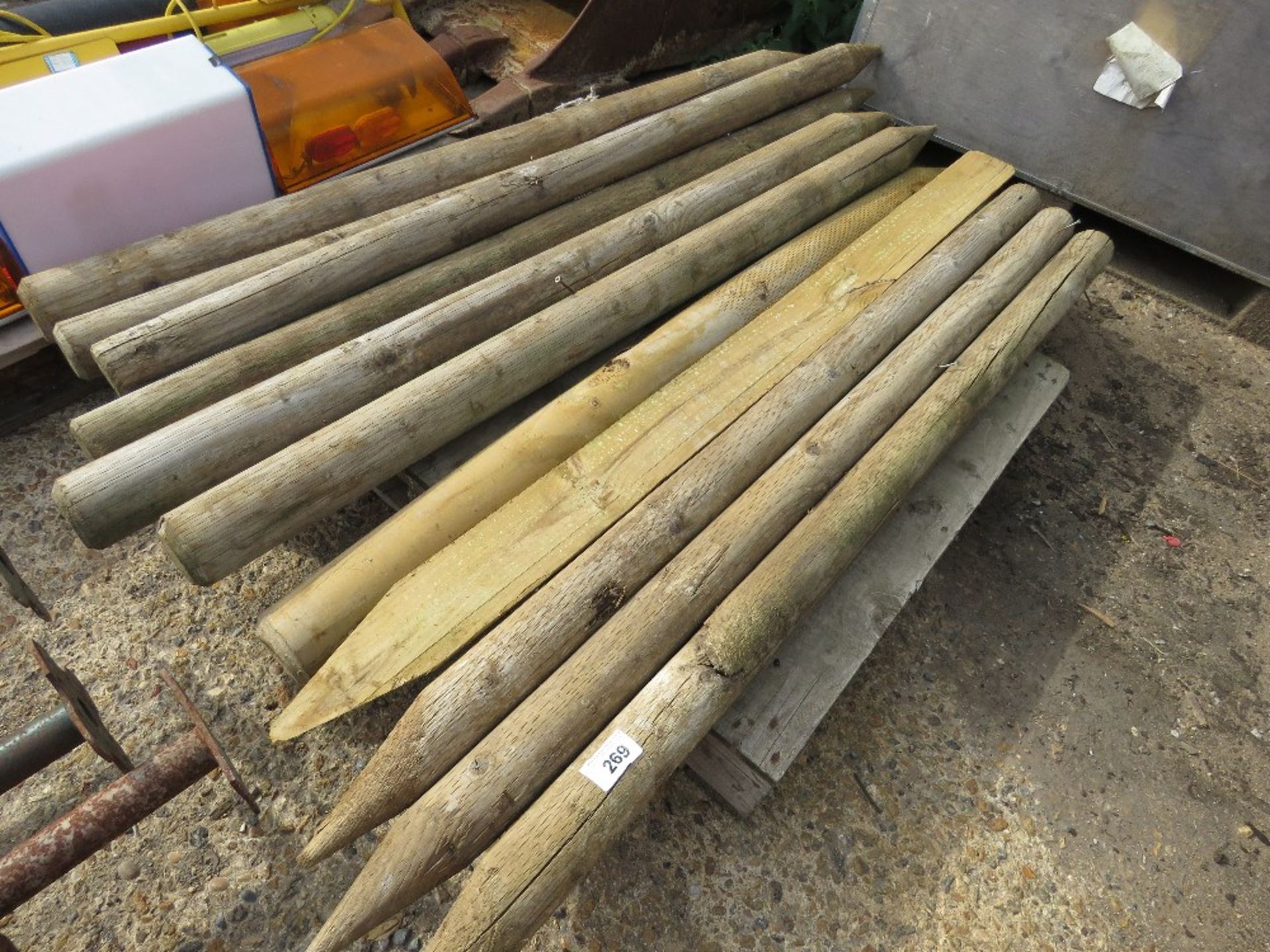 11 X WOODEN STAKES. THIS LOT IS SOLD UNDER THE AUCTIONEERS MARGIN SCHEME, THEREFORE NO VAT WILL BE C