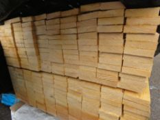 LARGE PACK OF UNTREATED SOUTHERN YELLOW PINE TIMBER BOARDS, 2.1M LENGTH X 100MM X25 WIDTH APPROX.