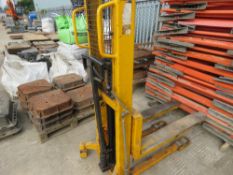 HIGH LIFT PALLET TRUCK. LOT LOCATION: EMERALD HOUSE, SWINBORNE ROAD, SS13 1EF, BASILDON, ESSEX.