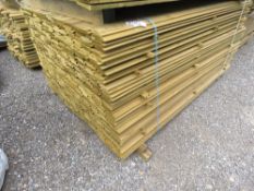 LARGE PACK OF TREATED SHIPLAP CLADDING TIMBER BOARDS 1.83M LENGTH X 95MM WIDTH APPROX.