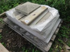 PALLET CONTAINING 30 X CONCRETE WALL CAPS AND A PIER CAP. THIS LOT IS SOLD UNDER THE AUCTIONEERS MA