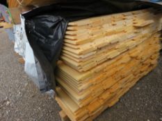 PACK OF UNTREATED SHIPLAP FENCE CLADDING TIMBER BOARDS, 1.72M LENGTH X 95MM WIDTH APPROX.