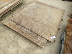 2 X LARGE STEEL CHEQUER PLATE SHEETS. LOT LOCATION: EMERALD HOUSE, SWINBORNE ROAD, SS13 1EF, BASIL