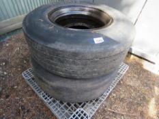 2 X SUPER SINGLE LORRY WHEELS AND TYRES 385-65R22.5.