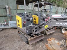 VOLVO EC15D RUBBER TRACKED MINI EXCAVATOR, YEAR 2016. WITH SET OF 3NO BUCKETS. 2230 REC HORS. PN:M10