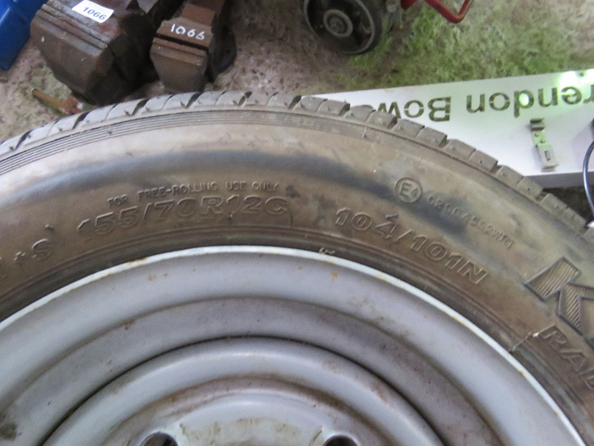 4 X 155-70R12C TRAILER WHEELS AND TYRES. - Image 3 of 4