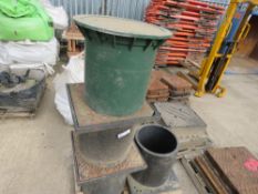 4 X ROUND MANHOLE TUBES WITH TOPS, PLASTIC. LOT LOCATION: EMERALD HOUSE, SWINBORNE ROAD, SS13 1EF,