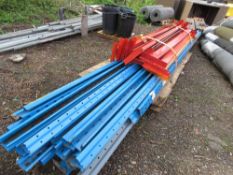 LARGE PACK OF DISMANTLED PALLET RACKING WITH UPRIGHTS, BEAMS AND CROSS BRACING.