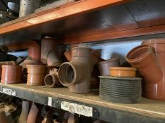 LARGE QUANTITY OF ASSORTED PIPE FITTINGS & BUILDING SUNDRIES ETC LOCATED ON THE TOP MEZZANINE FLOOR.