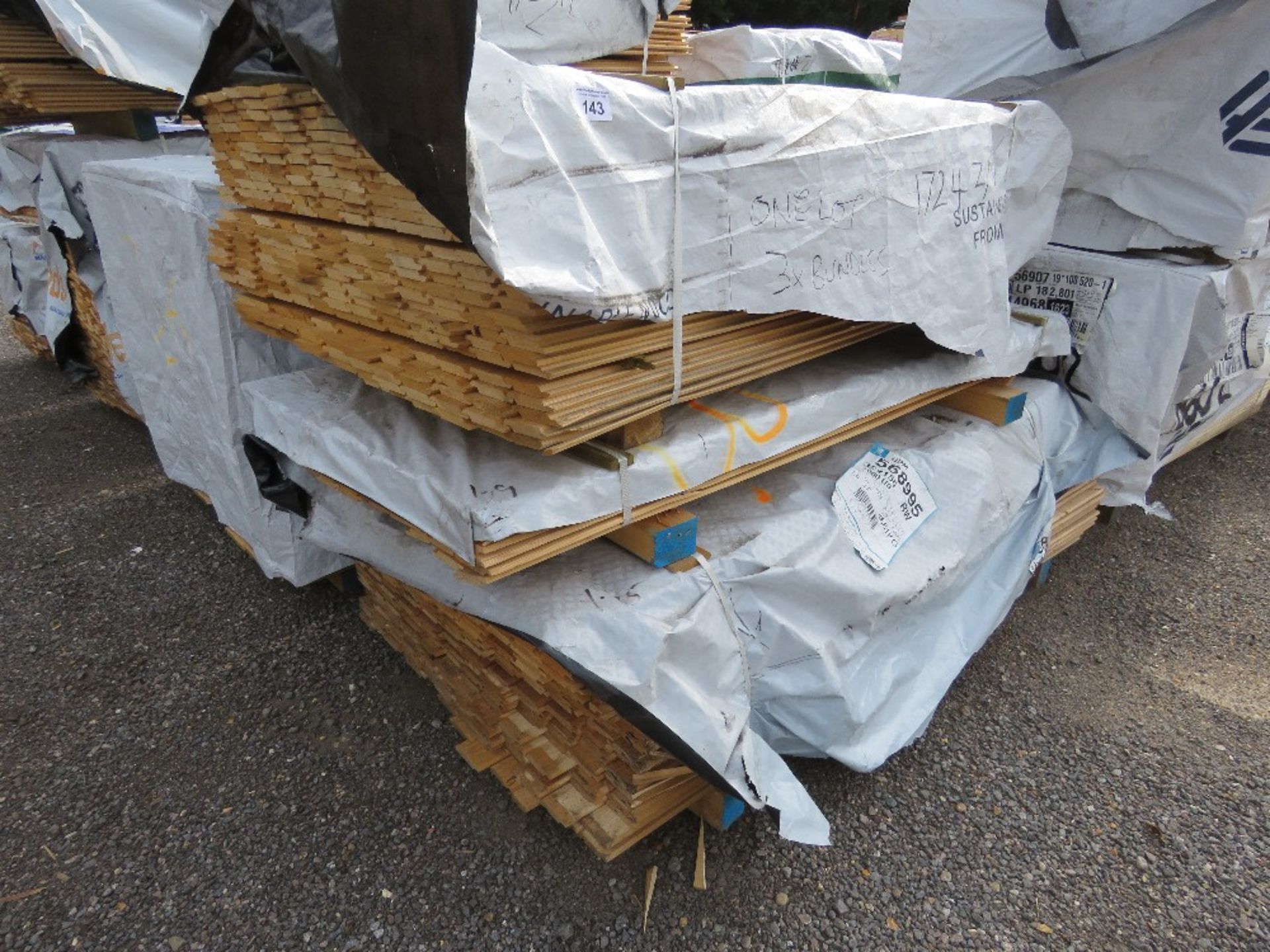 3 X PACKS OF UNTREATED SHIPLAP TIMBER BOARDS 1.75-1.9METRE LENGTH X 95MM APPROX.