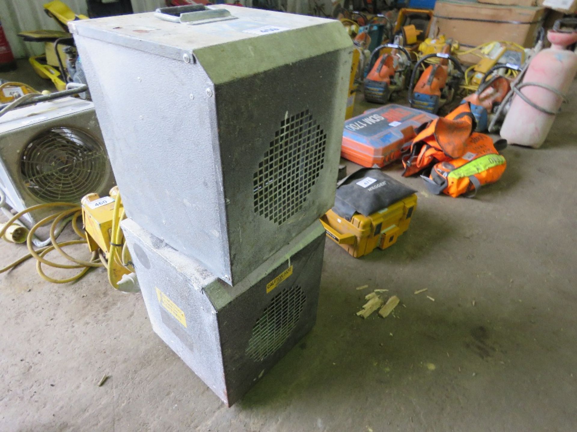 2 X 110VOLT CUBE HEATERS. DIRECT FROM A LOCAL GROUNDWORKS COMPANY AS PART OF THEIR RESTRUCTURING