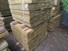 2 X PACKS OF TREATED FEATHER EDGE TIMBER CLADDING BOARDS: 0.9M LENGTH X 100MM WIDTH APPROX.