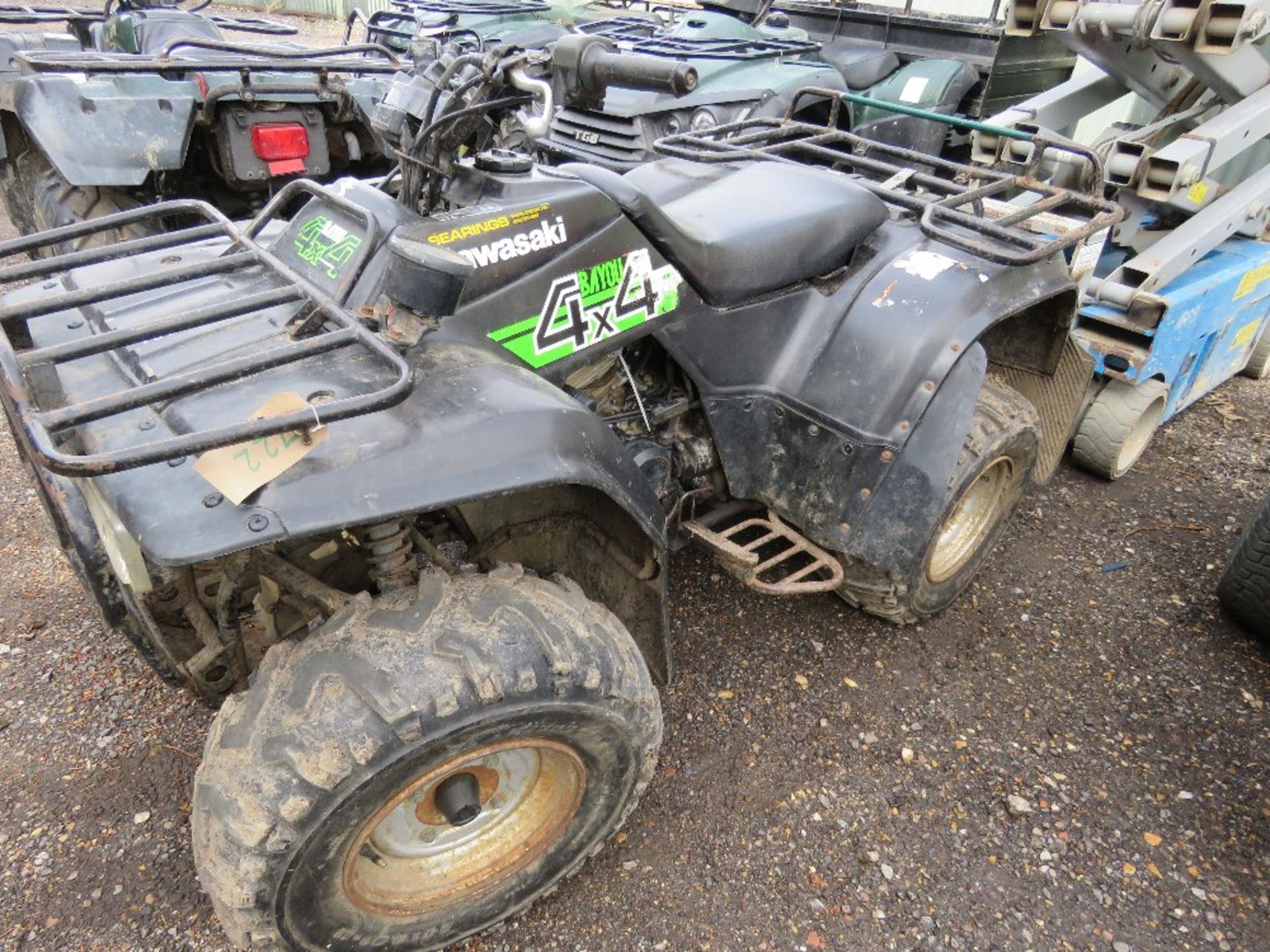 KAWASAKI BAYOU 4WD QUAD BIKE 5174REC MILES, . WHEN TESTED WAS SEEN TO DRIVE, STEER AND BRAKE, STA - Image 3 of 6