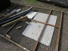 LARGE MESH COVERED SITE GATE, 3M WIDE X 2.36M HEIGHT APPROX. THIS LOT IS SOLD UNDER THE AUCTIONEERS