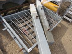 PAIR OF HOOP TOPPED GALVANISED GATES 1.2M HIGH, 1.7M WITH EACH APPROX WITH 2 X POSTS.