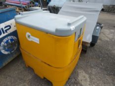 TECHNEAT TANKS SMALL PLASTIC FUEL TANK WITH ELECTRIC PUMP AND HOSE. THIS LOT IS SOLD UNDER THE AUCTI