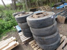 12 X LOW LOADER LORRY WHEELS AND TYRES 245/70R19.5.