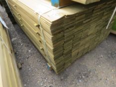 LARGE PACK OF TREATED HIT AND MISSE CLADDING FENCE TIMBER BOARDS 1.75 METRE LENGTH X 95MM WIDTH APPR