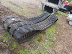 PAIR OF PART WORN 8 TONNE EXCAVATOR TRACKS, CUT ON ONE SIDE OF ONE TRACK.