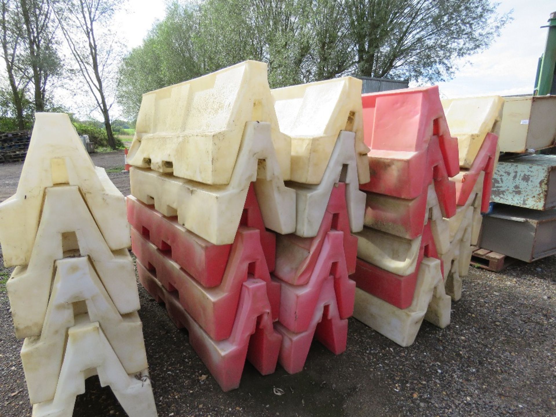 LARGE SIZED WATER FILLED PLASTIC BARRIERS, DIRECT FROM SITE CLEARANCE.