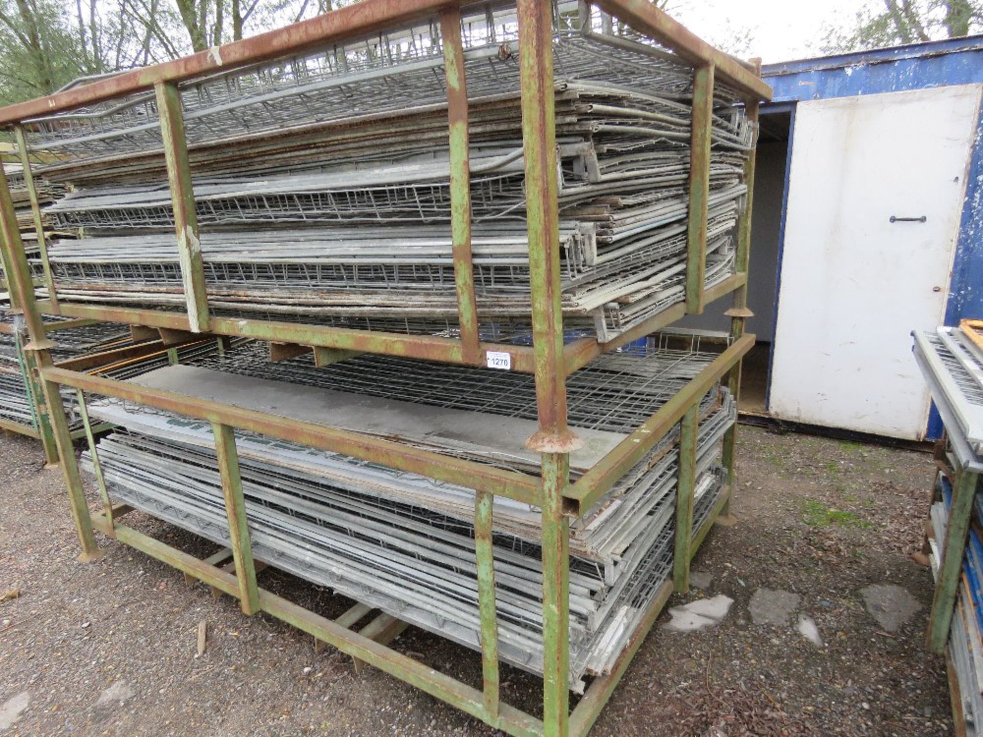 2 X LARGE STILLAGE OF SCAFFOLD SAFETY MESH PANELS, 8FT X 4FT APPROX.