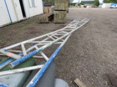 2 X ALUMINIUM SCAFFOLD LATTICE BEAMS, 26FT LENGTH APPROX.