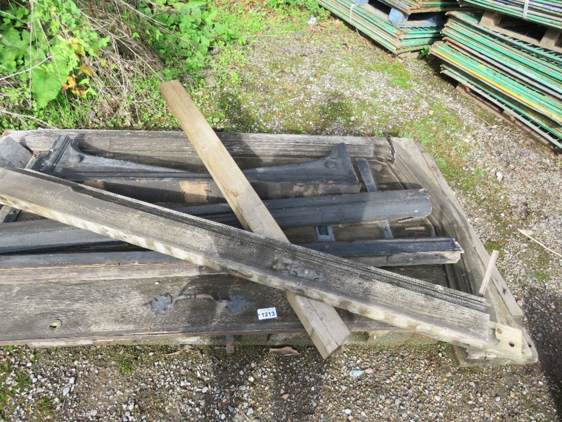 HARDWOOD VINTAGE WOODEN FRAME WITH DOOR, 1.2M WIDE X 2M HEIGHT EXTERNAL FRAME APPROX. THIS LOT IS