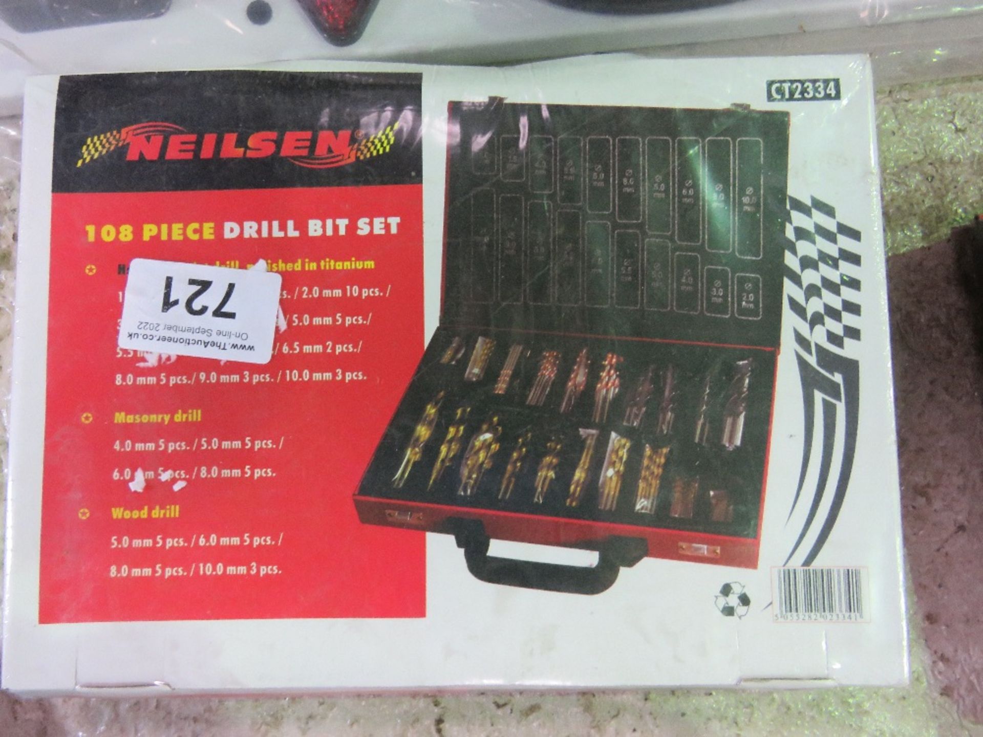 108PIECE HSS DRILL BIT SET.