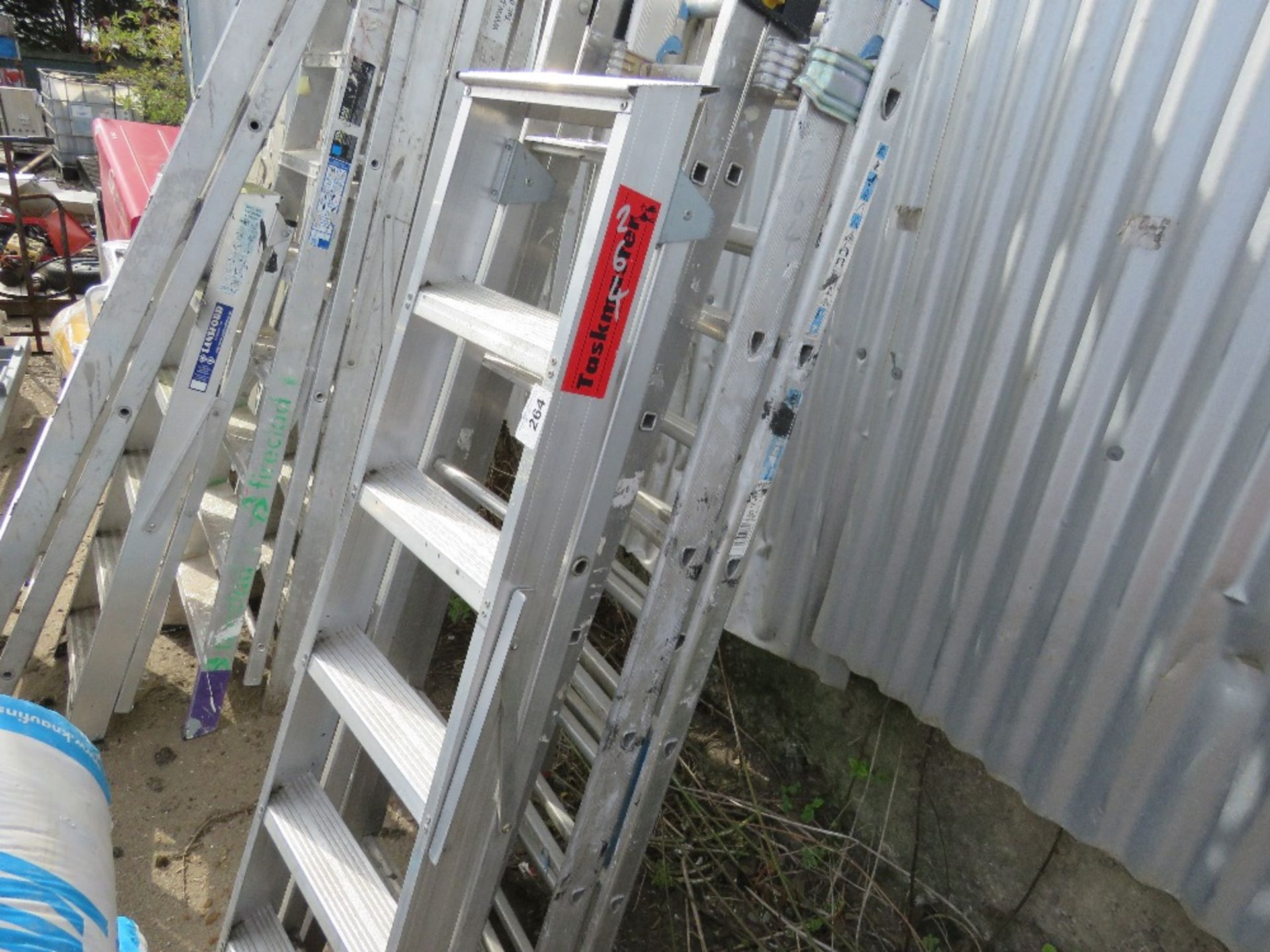 ROOF LADDER AND 3 X OTHER LADDERS. THIS LOT IS SOLD UNDER THE AUCTIONEERS MARGIN SCHEME, THEREFORE N