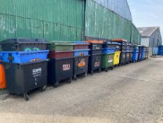 20 x 1100 litre capacity wheeled bins. Useable condition.