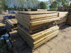 STACK OF 20NO ASSORTED WOODEN FENCE PANELS.