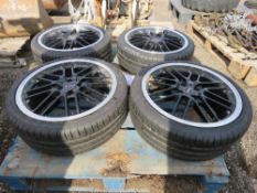 SET OF 4 195-40R17 ALLOY WHEELS AND TYRES WITH NUTS, SUITABLE FOR FIESTA?? THIS LOT IS SOLD UNDE