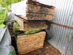 STACK OF TIMBER SLATS @ 1.8M LENGTH APPROX, IN 3 BUNDLES: 2= 45MM X 18MM 1= 65MM X 18MM APPROX.