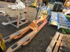 2 X PALLET TRUCKS: LONG AND STANDARD TINES.