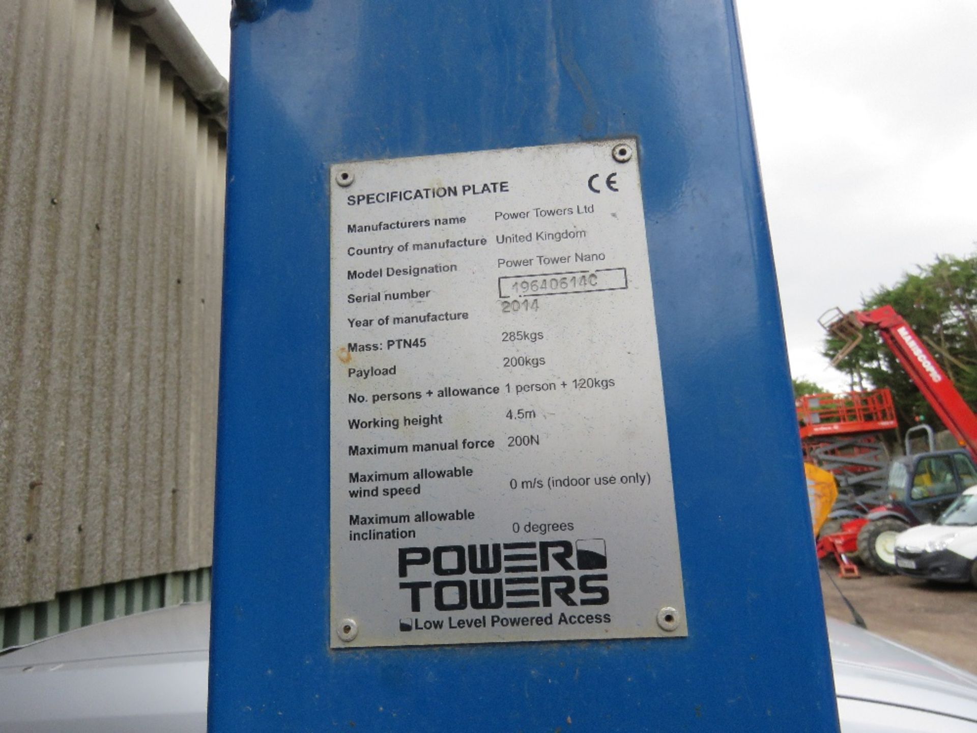 NANO POWER TOWER BATTERY POWERED MAST ACCESS UNIT. PN:PTN4519. DIRECT FROM LOCAL COMPANY AS PART OF - Image 3 of 3