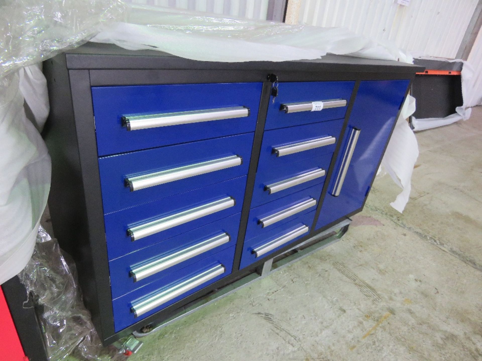 LARGE BLUE TOOL CABINET.