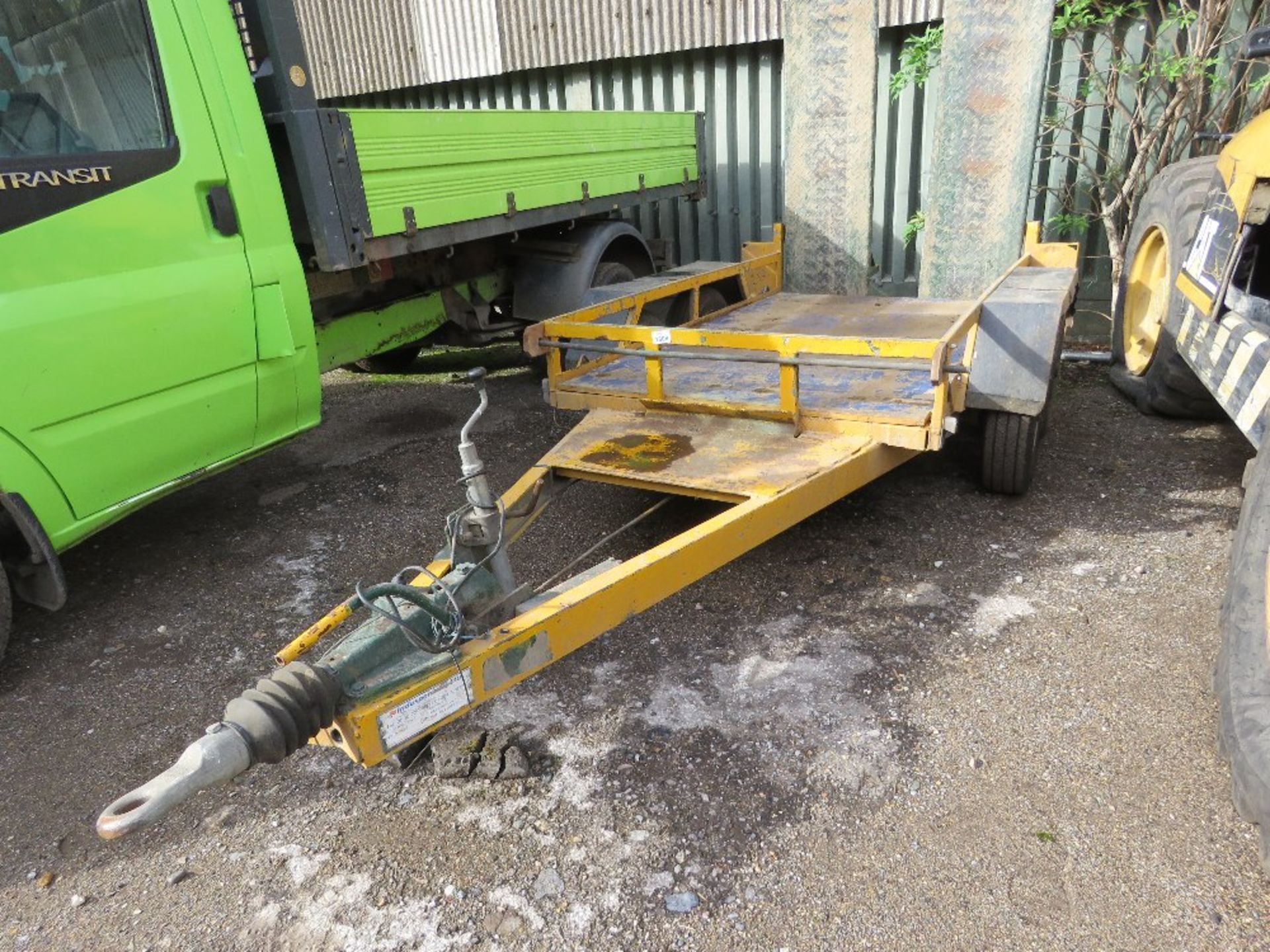 INDESPENSION TYPE MINI DIGGER TRAILER, 8FT X 4FT BED APPROX WITH REAR RAMPS. BALL HITCH. DIRECT FROM - Image 2 of 5