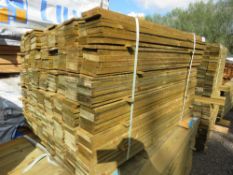 LARGE PACK OF TREATED FEATHER EDGE CLADDING FENCE TIMBER BOARDS 1.2 METRE LENGTH X 100MM WIDTH APPRO