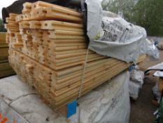 LARGE PACK OF UNTREATED H PROFILE TIMBER FENCE PANEL BATTENS: 1.45M LENGTH X 55MM WIDTH X 35MM DEPTH