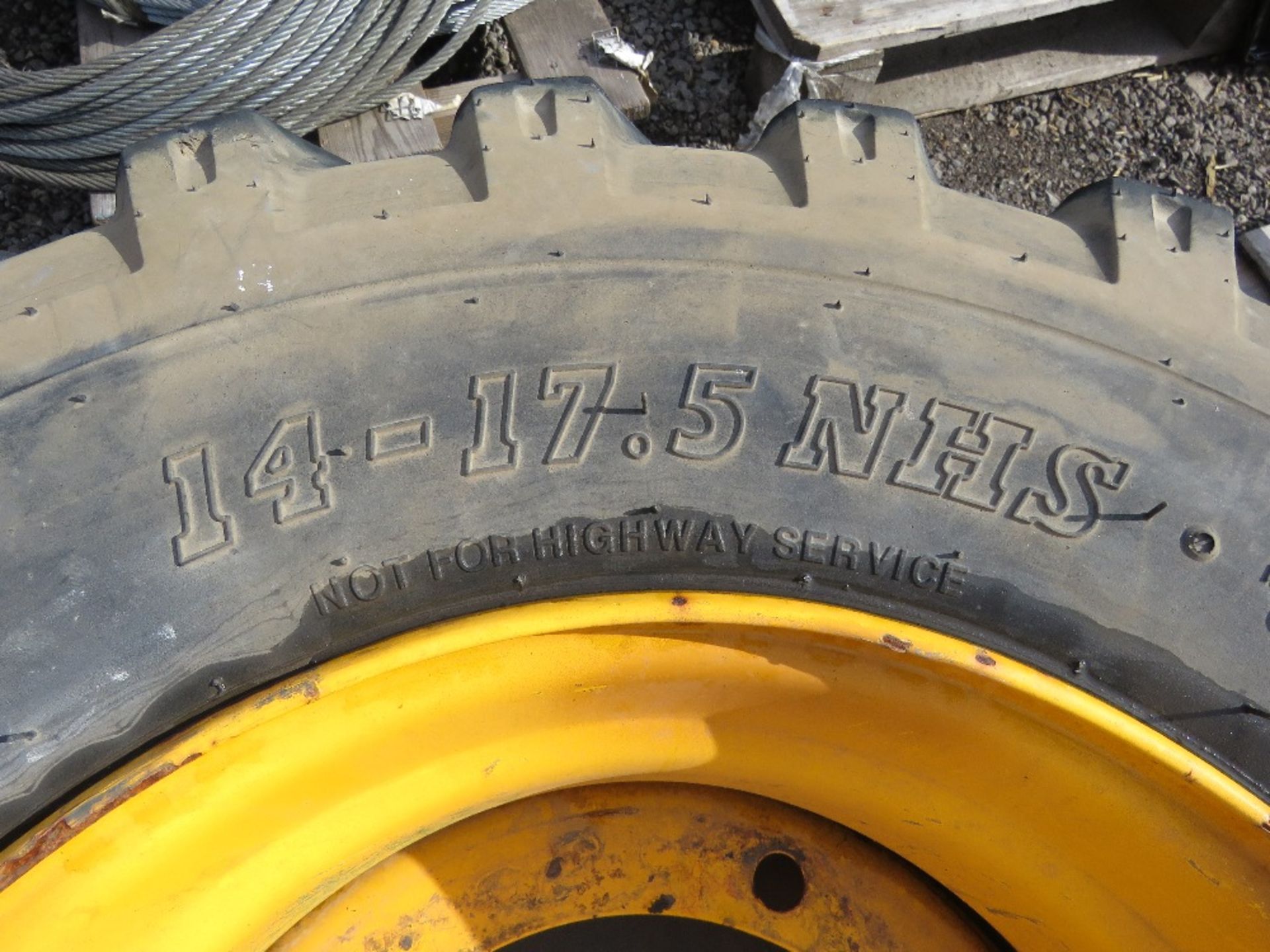 LOADER WHEEL AND TYRE 14-17.5 SIZE. - Image 2 of 2