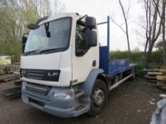 DAF 55.220 SCAFFOLD LORRY REG:SK07 BYW, WITH V5, 22FT BODY, 337,816 REC KMS, AIR SUSPENSION. DRIVEN