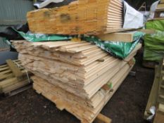 3 X BUNDLES OF UNTREATED SHIPLAP TIMBER CLADDING 1.5-1.8M LENGTH X 95MM WIDTH APPROX.