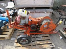 HONDA ENGINED CROFTS 35 CABLE WINCH ON SITE TOWED CHASSIS.