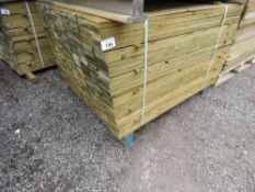 LARGE PACK OF FEATHER EDGE TREATED TIMBER CLADDING BOARDS, 1.2M LENGTH X 100MM WIDTH APPROX.