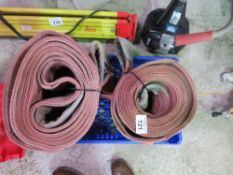 4 X HEAVY DUTY RED LIFTING STRAPS. DIRECT FROM LOCAL COMPANY WHO ARE CLOSING THE LANDSCAPE MAINTENAN